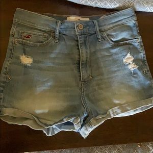 Hollister Ripped High Waist Denim Shorts